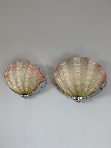 Pair of Art Deco Clamshell Wall Lights, Rewired (1 of 12) Pair of Art Deco Clamshell Wall Lights, Rewired (1 of 12)