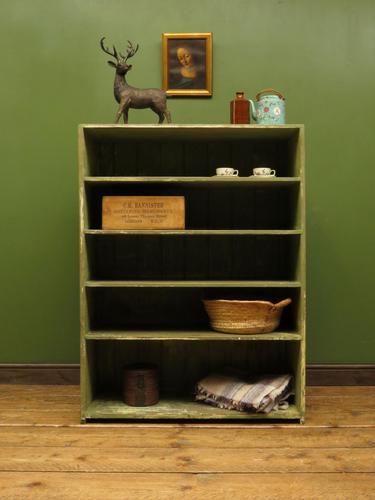 Green Rustic Painted Shelves Kitchen Storage, shabby chic Industrial Shelves (1 of 14)