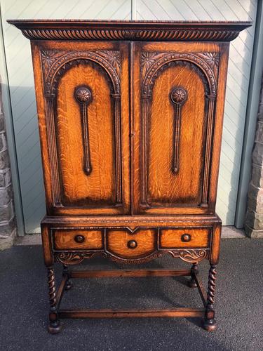 Antique Oak Barley Twist Cabinet on Stand (1 of 10) Antique Oak Barley Twist Cabinet on Stand (1 of 10)