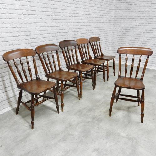 Set of 6 Antique Spindleback Kitchen / Dining Chairs (1 of 8)