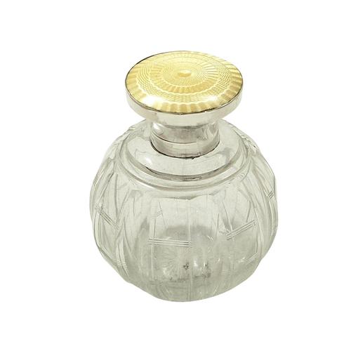 Antique Sterling Silver & Yellow Enamel Perfume / Scent Bottle 1922 (1 of 8)