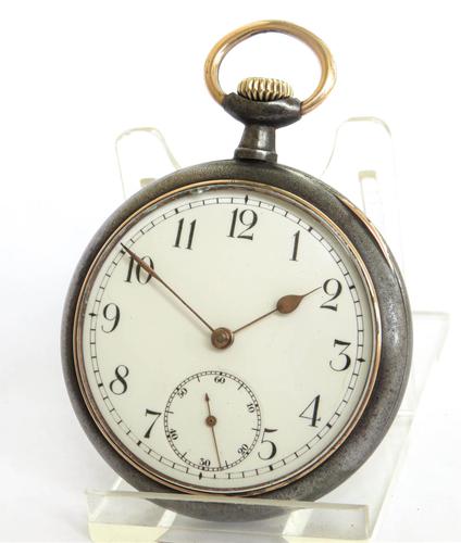 Antique Omega Gun Metal Pocket Watch (1 of 5)