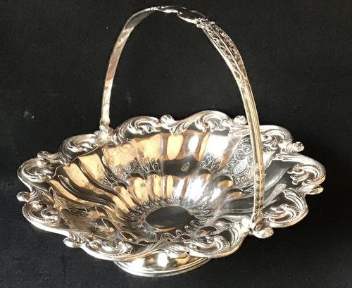 Large Georgian Silver Plated Cake / Bread Basket (1 of 6)