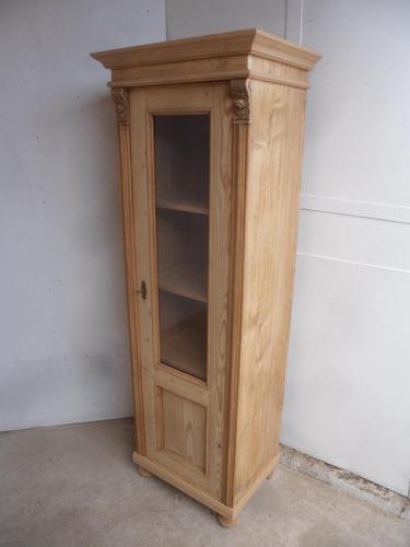 Quality Antique Pine 1 Door Display Cabinet / Cupboard to wax / paint (1 of 10)