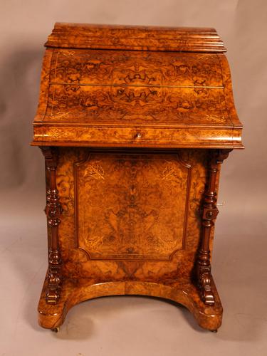 Superb Victorian Burr Walnut "Jack in a Box" Davenport (1 of 16)