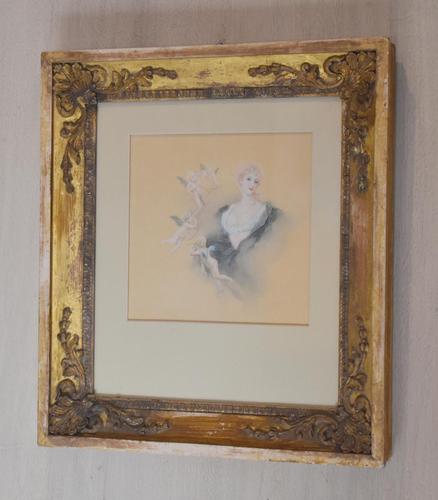 Fine Watercolour of a Lady with Cherubs by Lucius Rossi (1 of 5) Fine Watercolour of a Lady with Cherubs by Lucius Rossi (1 of 5)