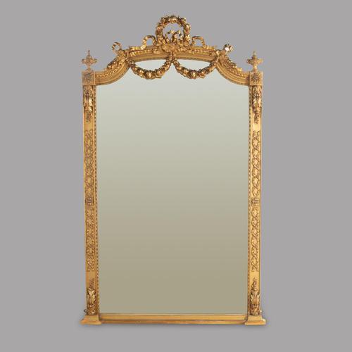 19th Century French Gilt Gesso Tall Mirror with Ornate Decorative Applique (1 of 3) 19th Century French Gilt Gesso Tall Mirror with Ornate Decorative Applique (1 of 3)