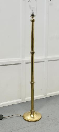 Chunky Brass Column Floor Lamp, Brass Standard Lamp (1 of 5) Chunky Brass Column Floor Lamp, Brass Standard Lamp (1 of 5)