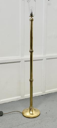 Chunky Brass Column Floor Lamp, Brass Standard Lamp (1 of 5)