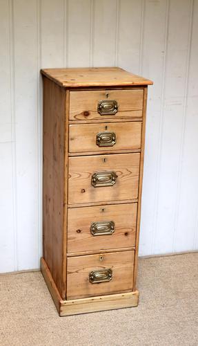 Tall Slim Pine Chest of Drawers (1 of 10) Tall Slim Pine Chest of Drawers (1 of 10)