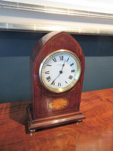 Antique Sheraton Inlaid Dent of London Mantel Clock (1 of 7)