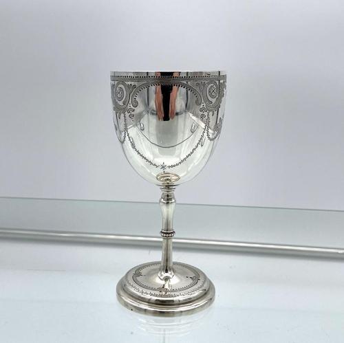 Antique Victorian Sterling Silver Wine Goblet London 1863 Henry Holland (1 of 8)