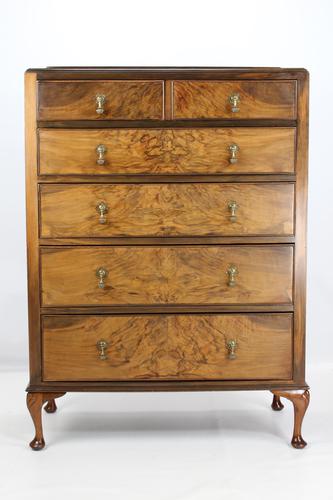 A Tall Art Deco Walnut Chest of Drawers (1 of 13)