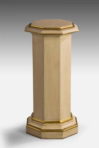 Parcel Gilt Hexagonal Ivory Coloured Column (1 of 2) Parcel Gilt Hexagonal Ivory Coloured Column (1 of 2)