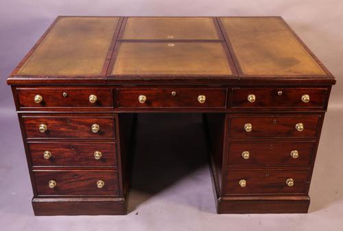 Rare Early 19th Century Partners Desk Mahogany (1 of 21) Rare Early 19th Century Partners Desk Mahogany (1 of 21)