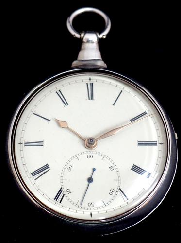 Antique Silver Pair Case Pocket Watch Fusee Escapement Key Wind Enamel Dial John Bernard London Liverpool (1 of 12)