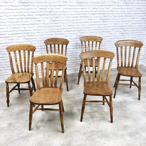 Matched Set of 6  Windsor Lathback Farmhouse Kitchen Chairs (1 of 6)