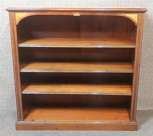 Edwardian Inlaid Mahogany Open Bookcase (1 of 10)