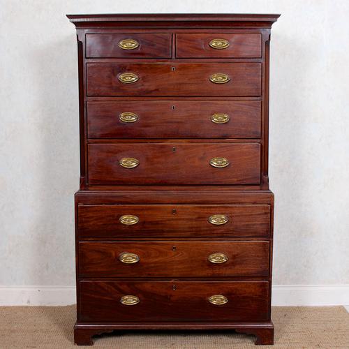 Georgian Chest on Chest of Drawers Inlaid Mahogany (1 of 12)