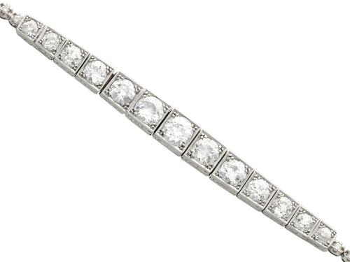 5.13ct Diamond, 14ct & 9ct White Gold Bracelet - Antique c.1910 (1 of 12) 5.13ct Diamond, 14ct & 9ct White Gold Bracelet - Antique c.1910 (1 of 12)