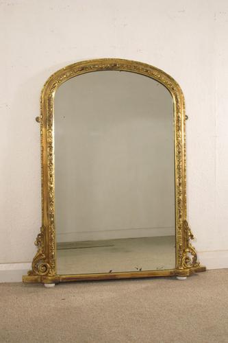 Victorian Gilt Arch Top Overmantle Mirror (1 of 6)