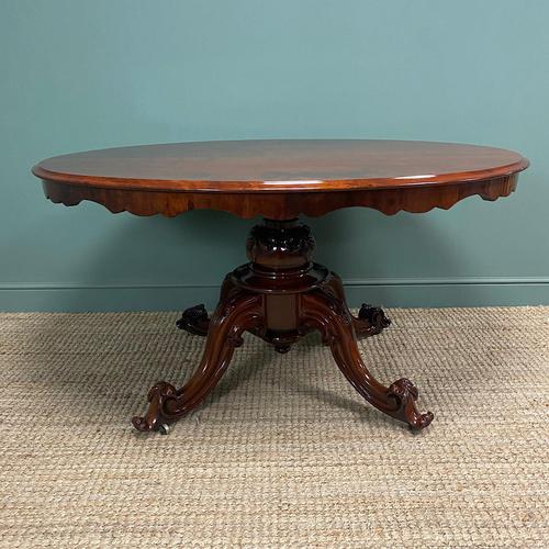 Large Quality Victorian Oval Mahogany Antique Dining Table (1 of 10)