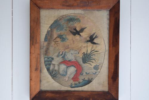 Antique Silk Work Embroidery Picture Elderly Gentleman (1 of 11) Antique Silk Work Embroidery Picture Elderly Gentleman (1 of 11)