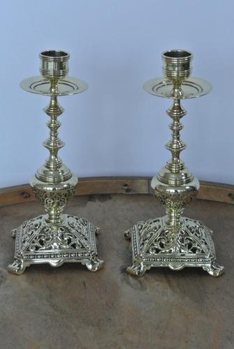 Pair of Mid Victorian William Tonks & Sons Brass Candlesticks Registered 1856 (1 of 7) Pair of Mid Victorian William Tonks & Sons Brass Candlesticks Registered 1856 (1 of 7)