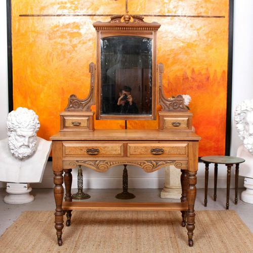 Dressing Table Burr Walnut Mirrored 19th Century (1 of 9) Dressing Table Burr Walnut Mirrored 19th Century (1 of 9)