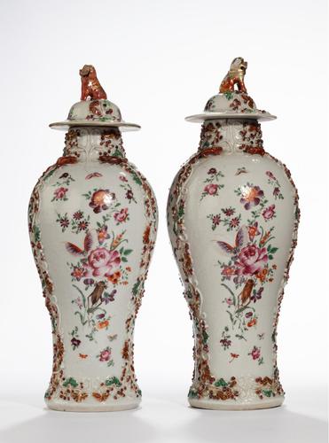 Pair of Late 19th Century Oriental Porcelain Baluster Shaped Vases (1 of 2) Pair of Late 19th Century Oriental Porcelain Baluster Shaped Vases (1 of 2)