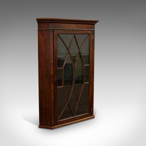 Antique Corner Cabinet, English, Mahogany, Cupboard, Astragal Glazed, Georgian (1 of 12)