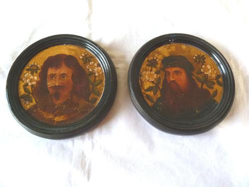 2 19th Century Pre Raphaelite Roundel Oil Portraits . Da Vinci & Velasquez (1 of 7) 2 19th Century Pre Raphaelite Roundel Oil Portraits . Da Vinci & Velasquez (1 of 7)