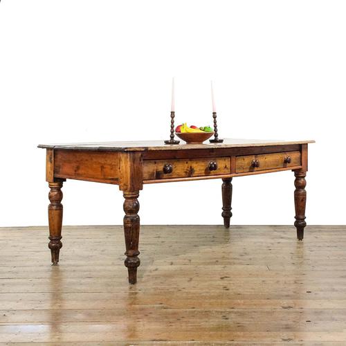 Antique Victorian Pine Table with Drawers (1 of 10)