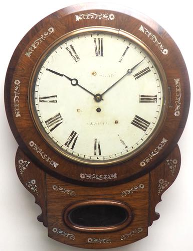 English Drop Dial 8-day Fusee Dial Wall Clock (1 of 9) English Drop Dial 8-day Fusee Dial Wall Clock (1 of 9)