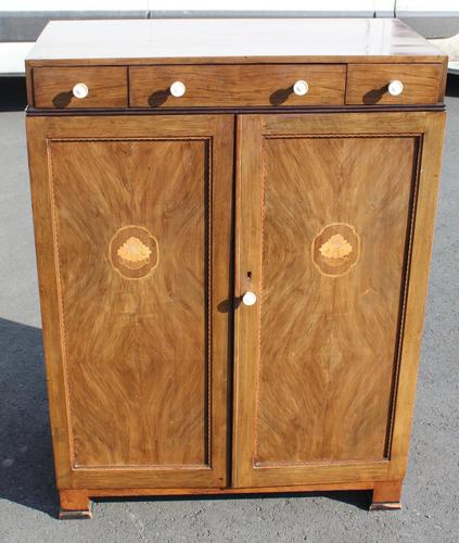 1940s Walnut Tallboy with Good Inlay Detailing (1 of 4)