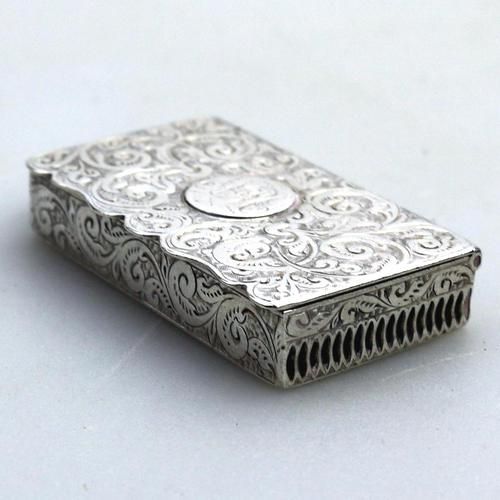 A Superb & Rare Victorian Novelty Solid Silver Vesta Box Lawrence Emanuel C.1888 (1 of 7)