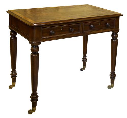 Mid 19th Century 2 Drawer Mahogany Writing Table (1 of 9) Mid 19th Century 2 Drawer Mahogany Writing Table (1 of 9)