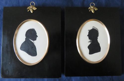 Pair of Victorian Silhouettes in Ebonised Frames (1 of 6)