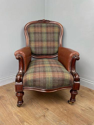 Unique Victorian Mahogany Library Armchair (1 of 7)