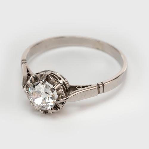 Art Deco 0.40 Carat Old Cut Diamond Solitaire Engagement Ring c.1920 (1 of 7)