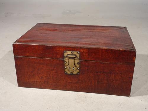 Large Early 20th Century Leather Covered Travel Trunk (1 of 7) Large Early 20th Century Leather Covered Travel Trunk (1 of 7)