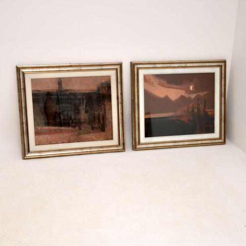 Pair of Italian Abstract Framed Oil Paintings c.1980 Signed “giussani” (1 of 12) Pair of Italian Abstract Framed Oil Paintings c.1980 Signed “giussani” (1 of 12)