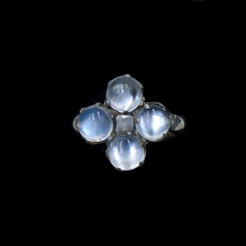 Antique Moonstone Sterling Silver Cluster Conversion Ring (1 of 9) Antique Moonstone Sterling Silver Cluster Conversion Ring (1 of 9)