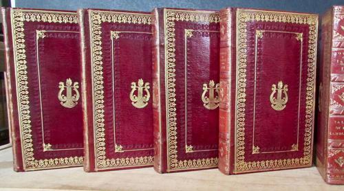 1821 Novels & Tales of Sir Walter Scott   16 x Fine Full Red Leather & Gilt Bindings (1 of 5)