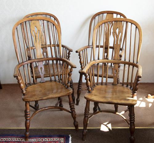 4 Matched High Back Windsor Chairs in Ash (1 of 4)