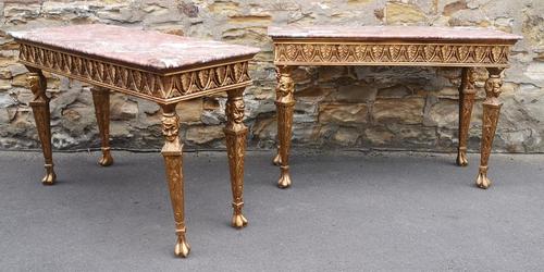 Pair of Marble Top Giltwood Console Tables (1 of 20)