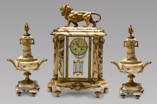 19th Century French Marble Clock Set (1 of 7)