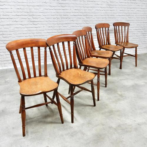 19th Century Matching Set of 6 Windsor Kitchen Chairs (1 of 6)