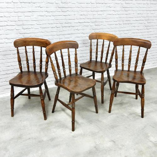 Set of 4 Antique Spindleback Windsor Kitchen Chairs (1 of 5) Set of 4 Antique Spindleback Windsor Kitchen Chairs (1 of 5)