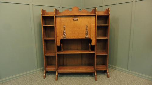 Oak Arts & Crafts Bureau Bookcase (1 of 12)